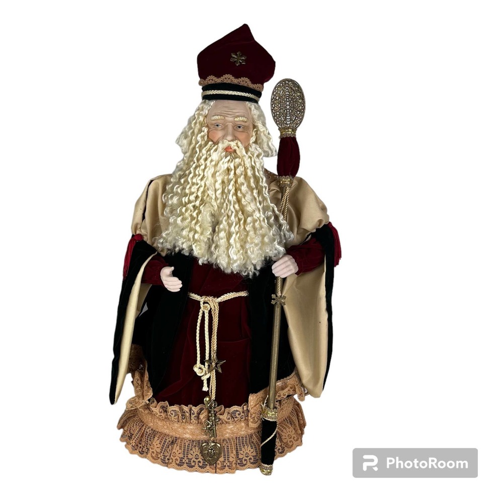 Vintage Tender Heart Treasures 19" Tall Santa Clause Father Christmas Decor 1993